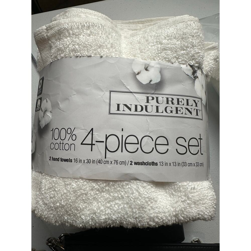Purely Indulgent 4-piece Egyptian Cotton Hand Towel and Washcloth Set Dark Gray